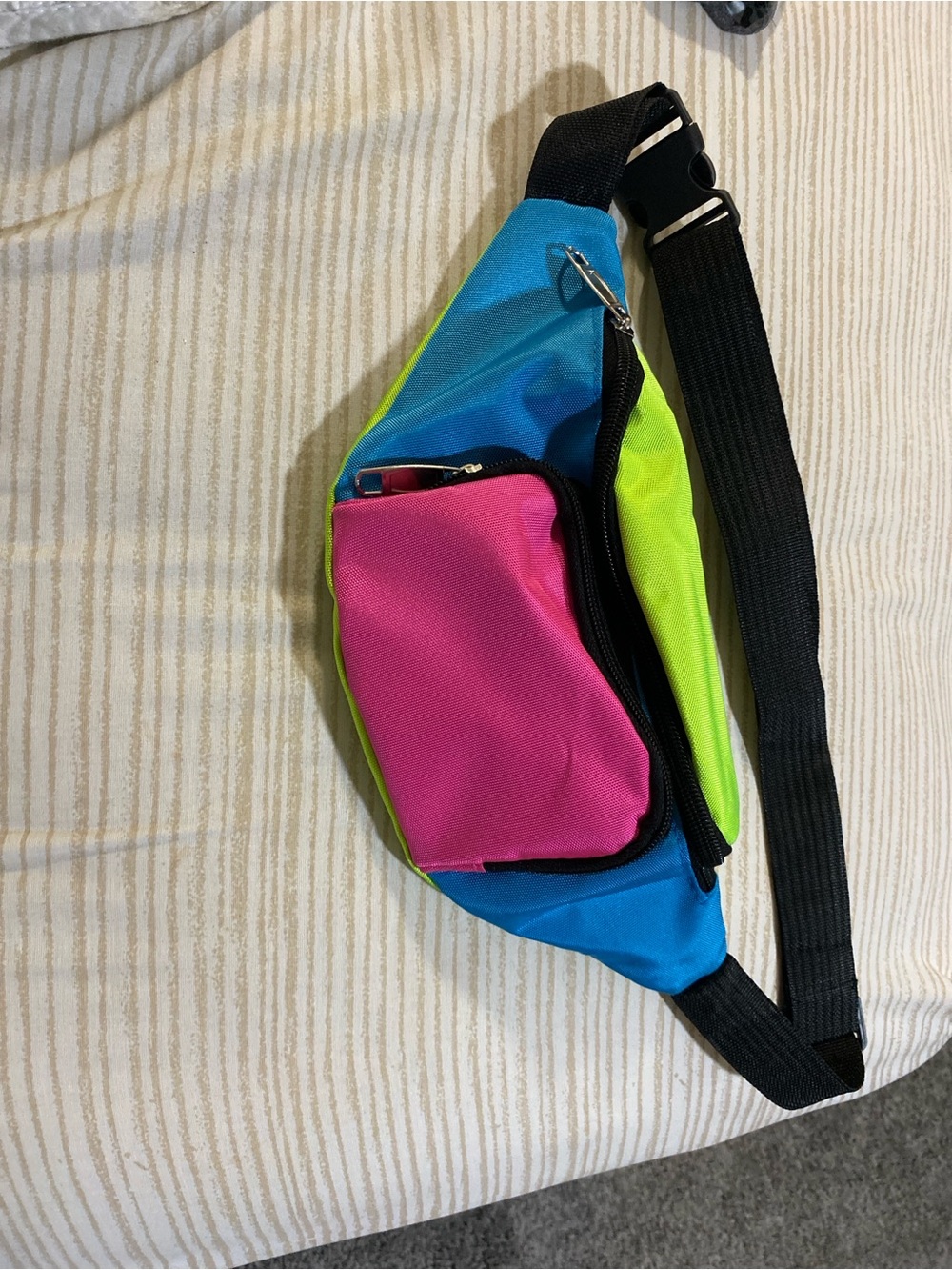 Neon Multi-Color Men's Waist Pack — Pink, Blue & Lime